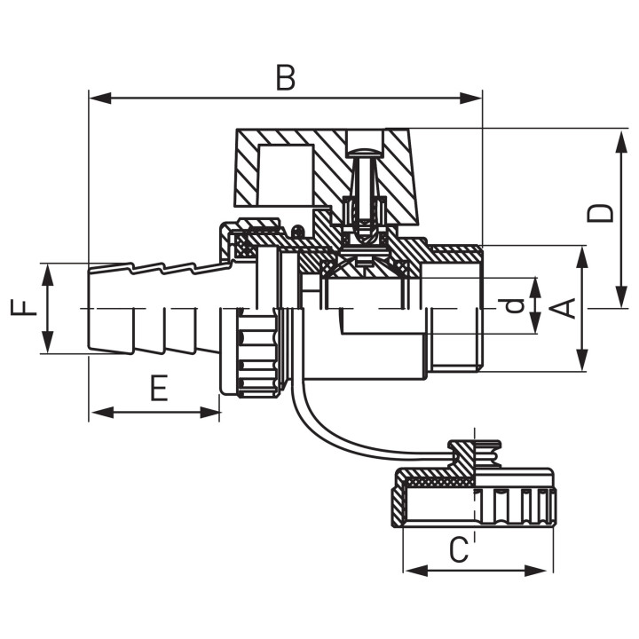 ZAWÓR KULOWY SPUSTOWY 1-2" STANDARD