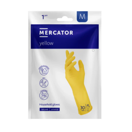 RĘKAWICE GOSPODARCZE LATEKSOWE BEZPUDROWE YELLOW M