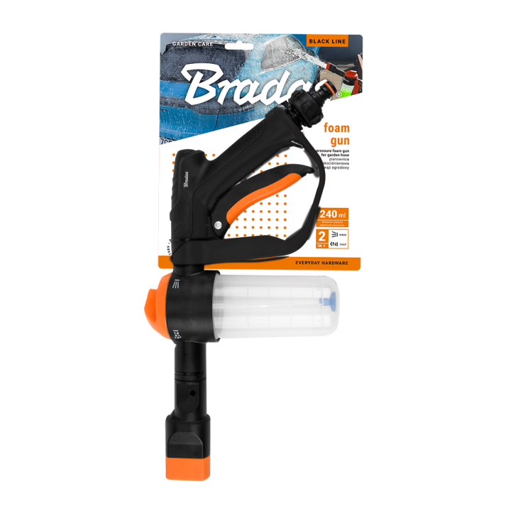 PIANOWNICA NISKOCIŚNIENIOWA DO WĘŻA OGRODOWEGO BRADAS BLACK LINE 240ML