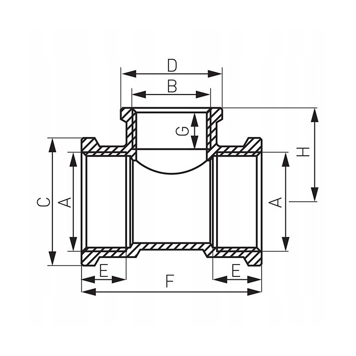 TRÓJNIK REDUKCYJNY MOSIĘŻNY 1" X 3-4" X 1" ŻÓŁTY