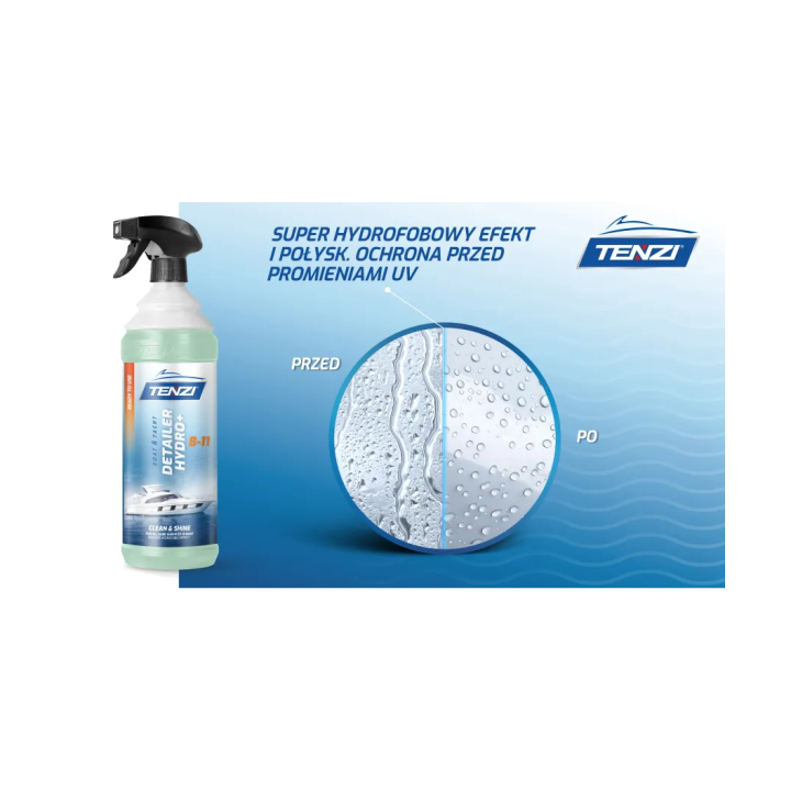 SZCZEGÓŁOWY PREPARAT HYDROFOBOWY HYDRO+ B-11 1L: UV OCHRONA I BŁYSK ŁODZI