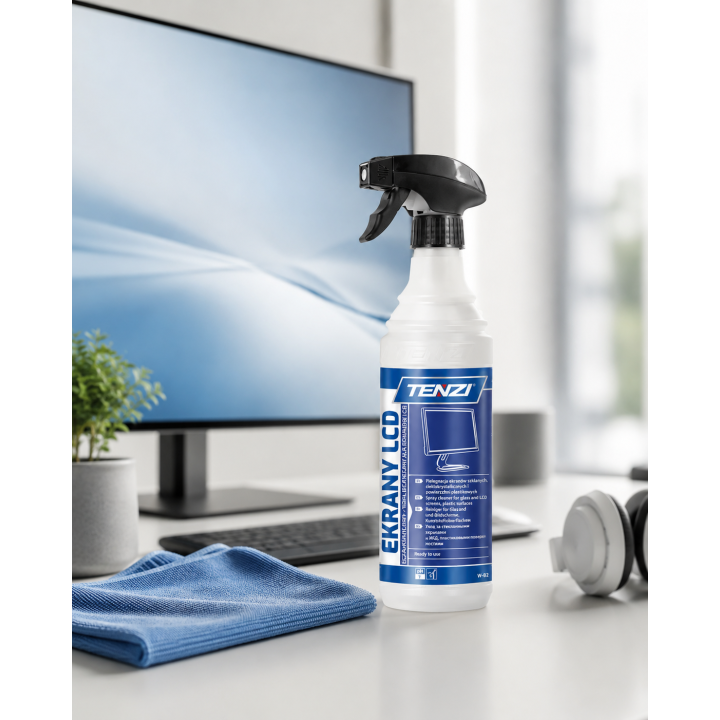 PŁYN DO CZYSZCZENIA EKRANÓW LCD I LED 0,6L - BEZ ALKOHOLU, ANTYSTATYCZNY