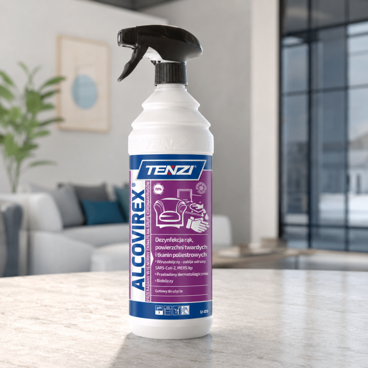 ALCOVIREX 1L PŁYN DO DEZYNFEKCJI RĄK I POWIERZCHNI O DZIAŁANIU BAKTERIOBÓJCZYM
