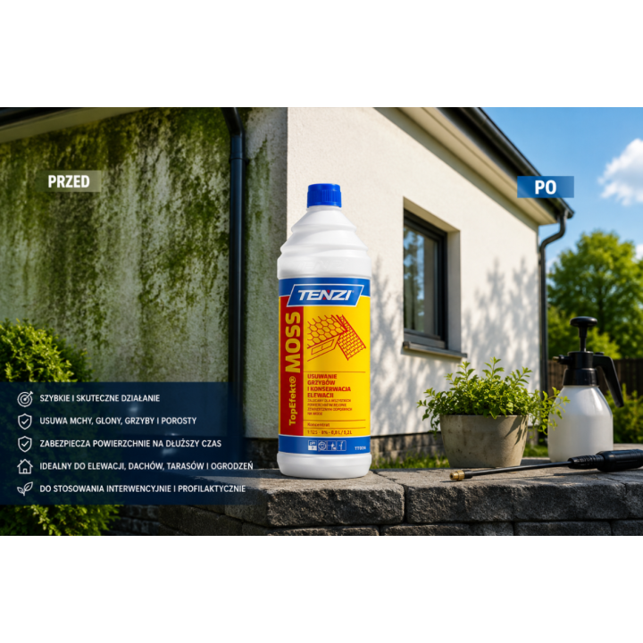 PREPARAT TOPEFEKT® 1L DO USUWANIA GRZYBÓW I MCHÓW Z ELEWACJI I DACHÓW