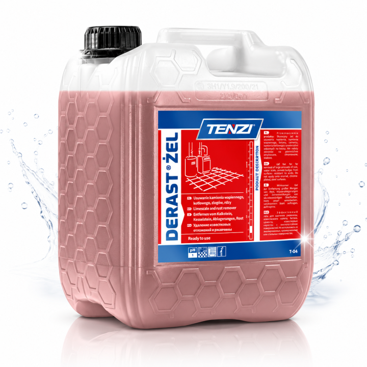 ŻEL ANTYKOROZYJNY DERAST® 10L DO USUWANIA RDZY, KAMIENIA, OSADÓW WAPIENNYCH