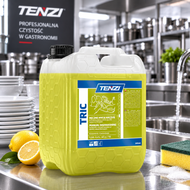 PROFESJONALNY PŁYN DO NACZYŃ TRIC 5L - CYTRYNOWY ZAPACH, SKUTECZNE CZYSZCZENIE