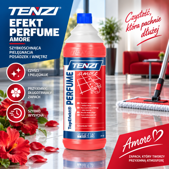 EFEKT PERFUME AMORE CZERWONY 1L - SZYBKOSCHNĄCA PIELĘGNACJA POSADZEK I WNĘTRZ