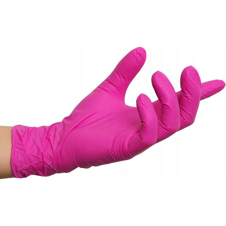 RĘKAWICE NITRYLOWE RÓŻOWE MERCATOR NITRYLEX MAGENTA ROZMIAR M 100 SZT.