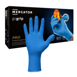 MERCATOR GOGRIP BLUE MOCNE RĘKAWICZKI NITRYLOWE L NIEBIESKIE 50 SZTUK