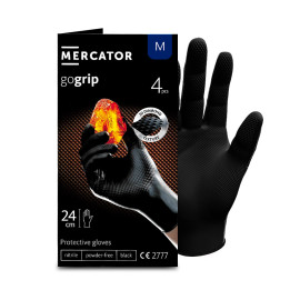 MERCATOR - RP30039003 RĘKAWICE NITRYLOWE GOGRIP BLACK - ROZMIAR M OP. 4SZT