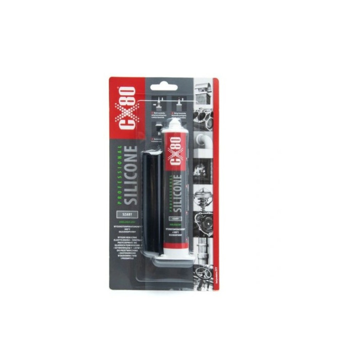 CX80 SILIKON 80ML SZARY EKOLOGICZNY USZCZELNIACZ WYSOKOTEMPERATUROWY