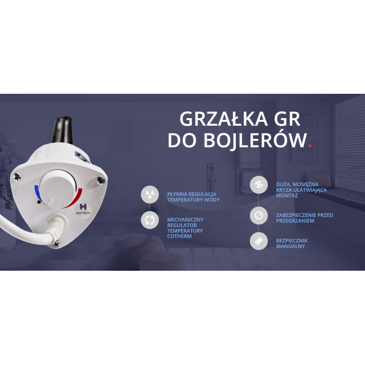 GRZAŁKA GR Z REGULACJĄ DO BOJLERÓW - REGULACJA TEMPERATURY WODY 5/4"