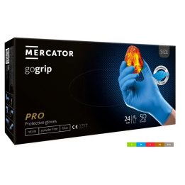 MERCATOR GOGRIP 50 SZT. RĘKAWICE NITRYLOWE, BEZPUDROWE, NIEBIESKIE L