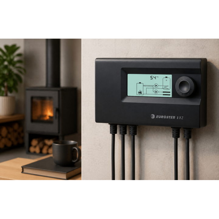 Sterownik Euroster 11Z STERWNIK TEMPERATURY POMPY I ZAWORU wyświetlacz LCD