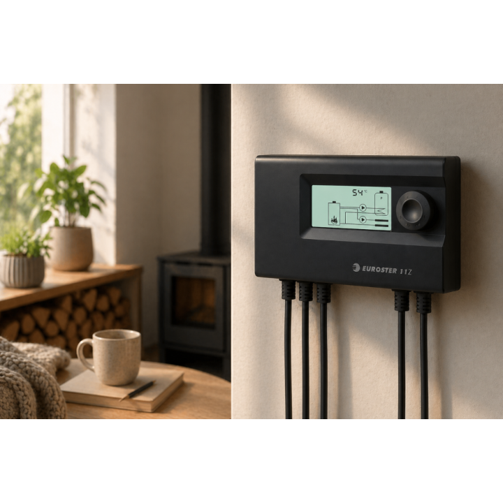 Sterownik Euroster 11Z STERWNIK TEMPERATURY POMPY I ZAWORU wyświetlacz LCD