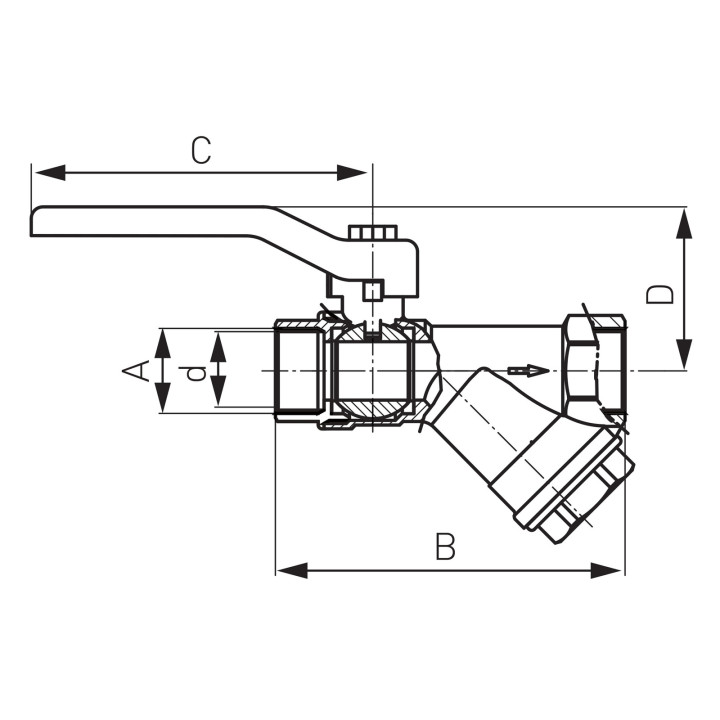 ZAWÓR KULOWY Z FILTREM 3-4"