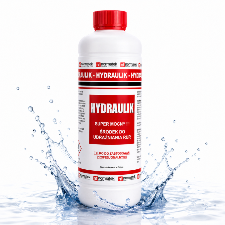 HYDRAULIK 1L PŁYN DO UDRAŻNIANIA RUR KANALIZACYJNYCH SYFONÓW NORMATEK