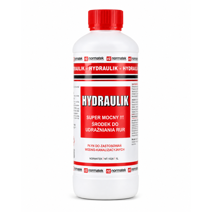 HYDRAULIK 1L PŁYN DO UDRAŻNIANIA RUR KANALIZACYJNYCH SYFONÓW NORMATEK