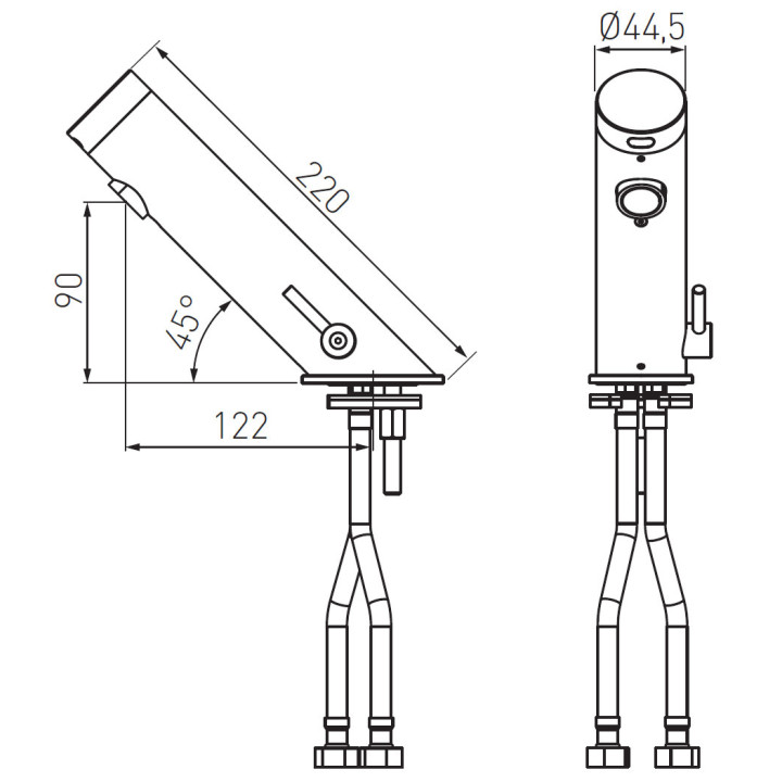 MISTRAL SENSOR BEZDOTYKOWA STOJĄCA, CHROM