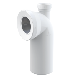 Przyłącze do stojącej miski WC, kolano 90° z przyłączem DN 50, DN 110, długość 230 mm, PP, białe