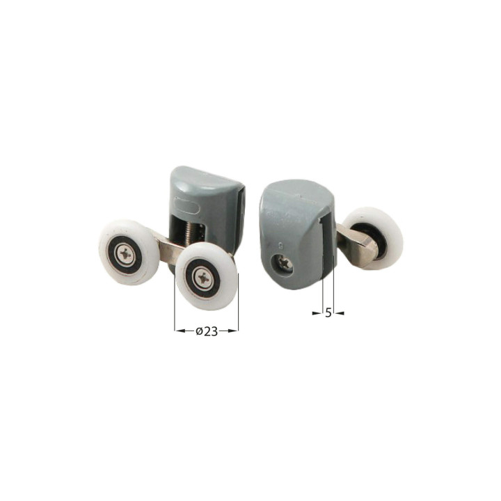ROLKI GÓRNE PODWÓJNE DO SZYB 5 MM - FI 23 MM XKCF2RU04
