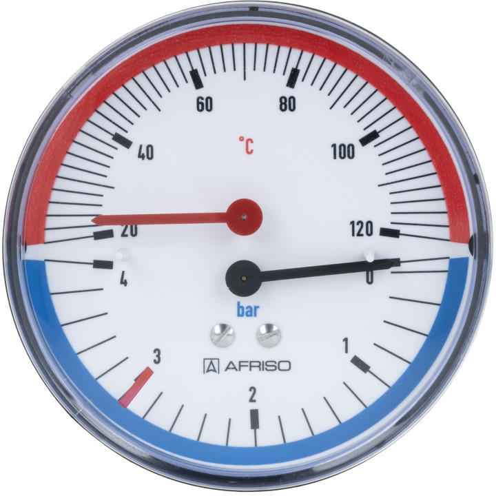Termomanometr TM 80, fi80 mm, 0÷4 bar, 20÷120°C, G1/4", ax, kl. 2,5
