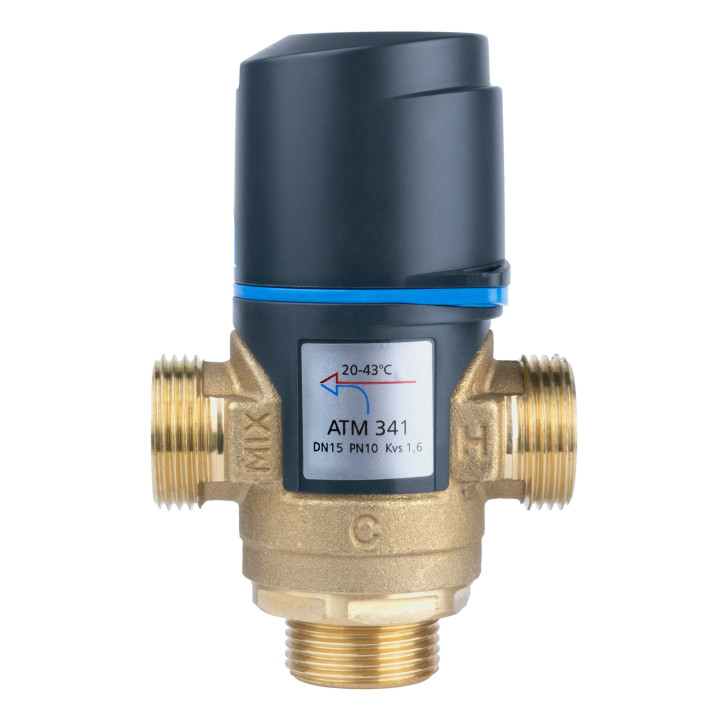 Termostatyczny zawór mieszający ATM 341, DN15, G3/4", 20÷43°C, Kvs 1,6 m3/h