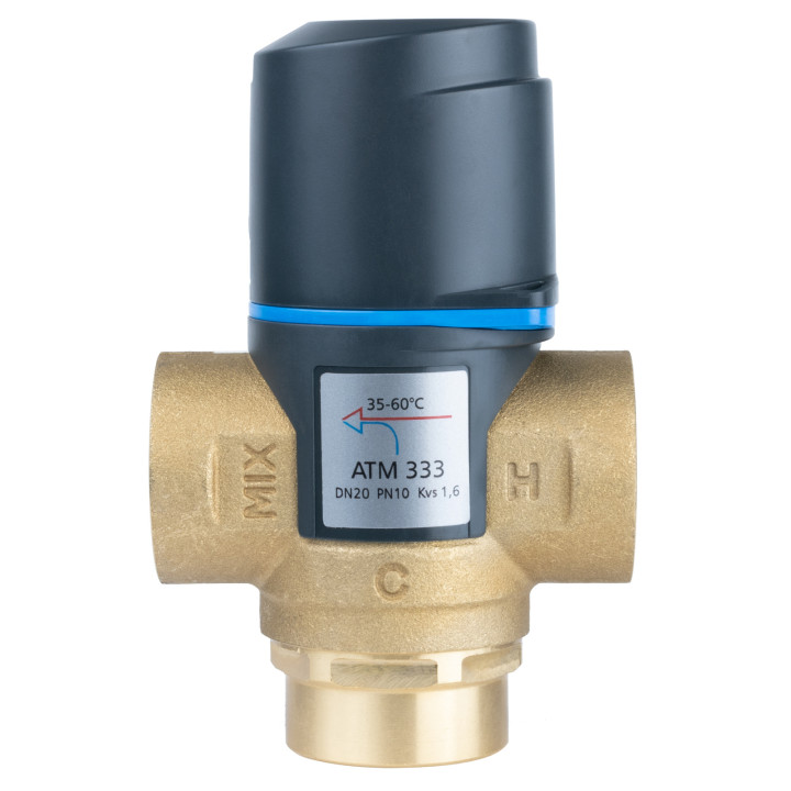 Termostatyczny zawór mieszający ATM 333, DN20, Rp3/4", 35÷60°C, Kvs 1,6 m3/h