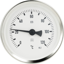 Termometr bimetaliczny BiTh 80, fi80 mm, 0÷120°C, L 40 mm, G1/2", ax, kl. 2