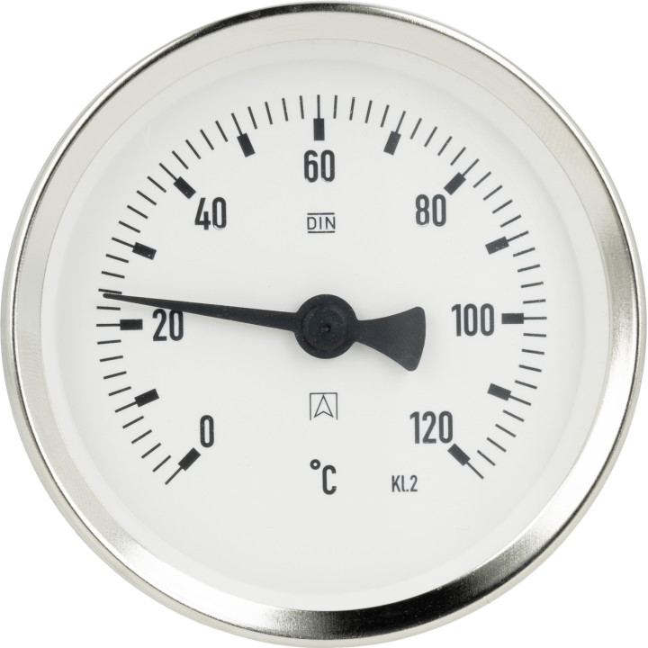 Termometr bimetaliczny BiTh 80, fi80 mm, 0÷120°C, L 40 mm, G1/2", ax, kl. 2