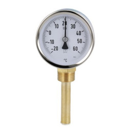 Termometr bimetaliczny BiTh 63, fi63 mm, -20÷60°C, L 63 mm, G1/2", rad, kl. 2
