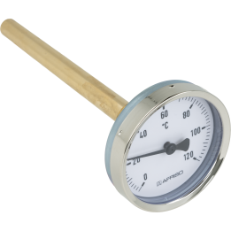 Termometr bimetaliczny BiTh 63, fi63 mm, 0÷120°C, L 150 mm, G1/2", ax, kl. 2