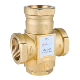 Zawór temperaturowy ATV 555, DN32, Rp1 1/4", kvs 9, 55°C