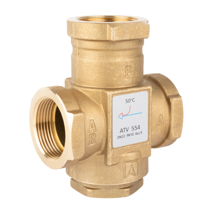Zawór temperaturowy ATV 554, DN32, Rp1 1/4", Kvs 9, 50°C