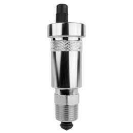 Odpowietrznik automatyczny pionowy PrimoVent G3/8" z Aquastop i zaworem stopowym R1/2", niklowany