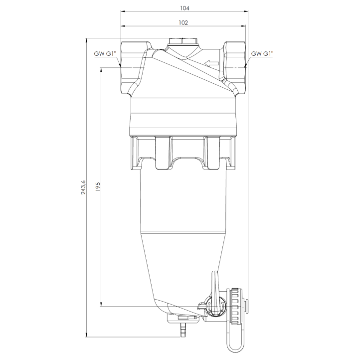 Magnetyczny separator zanieczyszczeń ADS 180 HP do pomp ciepła, GW G1", Kvs 17,1 m3/h