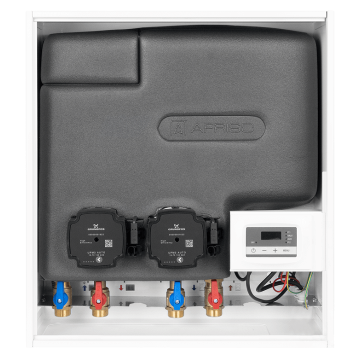 Zestaw separacyjny PrimoBox AHB 622 w szafce, 2 pompy Grundfos UPM3 Auto, zawór temperaturowy ATV 213 (45°C)