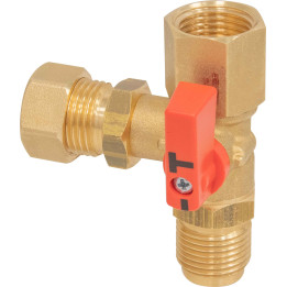 Kurek manometryczny AMC 3-drogowy, G1/2'' x nakrętka G1/2'' x kontrolne G1/2'', PN25