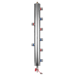 Rozdzielacz ze sprzęgłem hydraulicznym BLH 890 8x G1", 2x GW G1/2", odpowietrznik ręczny, zawór spustowy, wieszak ścienny, nieoc