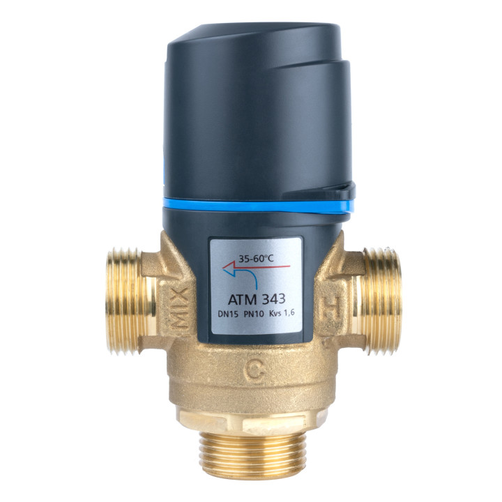 Termostatyczny zawór mieszający ATM 343, DN15, G3/4", 35÷60°C, Kvs 1,6 m3/h