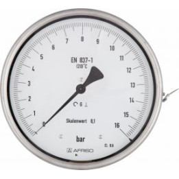 Manometr precyzyjny RF 160 F D 401, fi 160 mm, 0÷25 bar, 1/2" rad, kl. 0,6 - wzorcowany