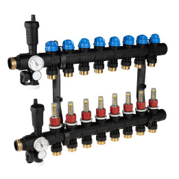 ProCalida EF1 na 8 obiegów grzewczych, rotametry 0,2÷1,6 l/min, G1"