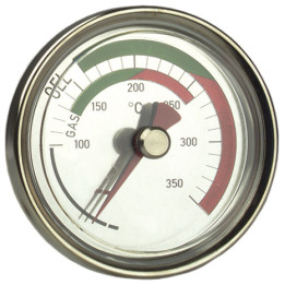 Termometr bimetaliczny do pomiaru temperatury spalin RTC 80, fi80 mm, L 100 mm, 0÷350°C, ax, kl. 2