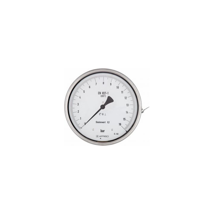 Manometr precyzyjny RF 160 F D 401, fi 160 mm, 0÷1 bar, 1/2" rad, kl. 0,6 - wzorcowany