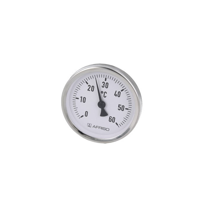Termometr bimetaliczny przylgowy ATh 80 F, fi80 mm, 0÷60°C, do rur 3/8"÷G1 1/2", ax, kl. 2