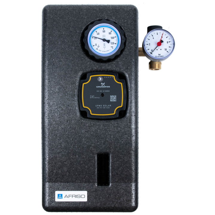 Solarna grupa pompowa PrimoSol 130-1, jednodrogowa, pompa Grundfos UPM3 Solar 25-75
