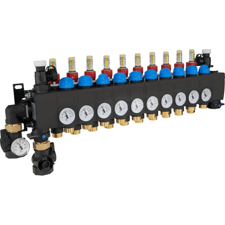 ProCalida CC 1 na 10 obiegów grzewczych, rotametry 0,75÷3,75 l/min