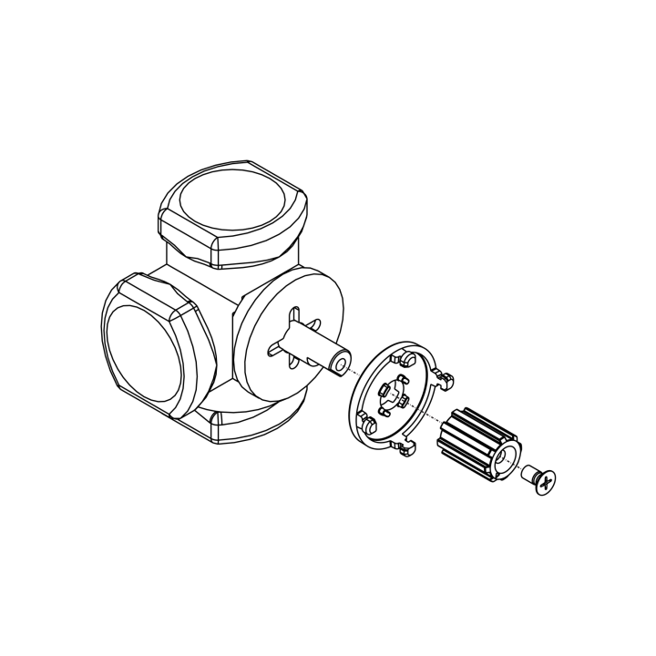 Adapter do siłowników ARM ProClick na zawory: Danfoss HRB, HRE, HFE