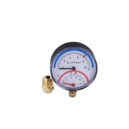 Termomanometr TM 80, fi80 mm, 0÷10 bar, 20÷120°C, G1/4", rad, kl. 2,5