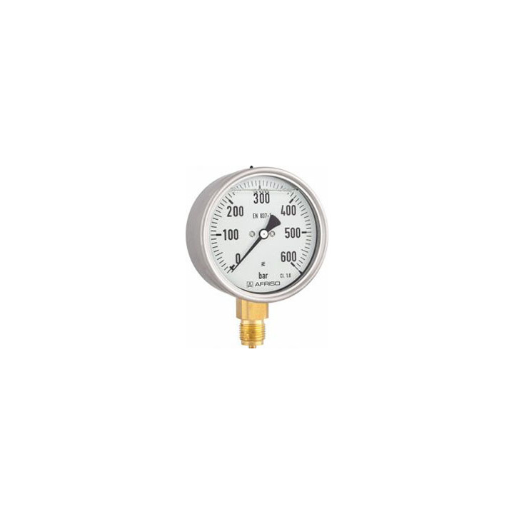 Manometr glicerynowy RF 100 Gly, D801, fi100 mm, 0÷1,6 bar, G1/2", rad, kl. 1,0